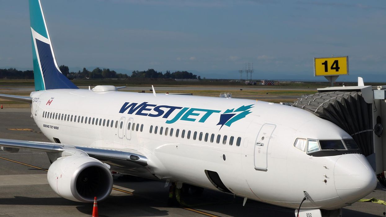 A West Jet plane.