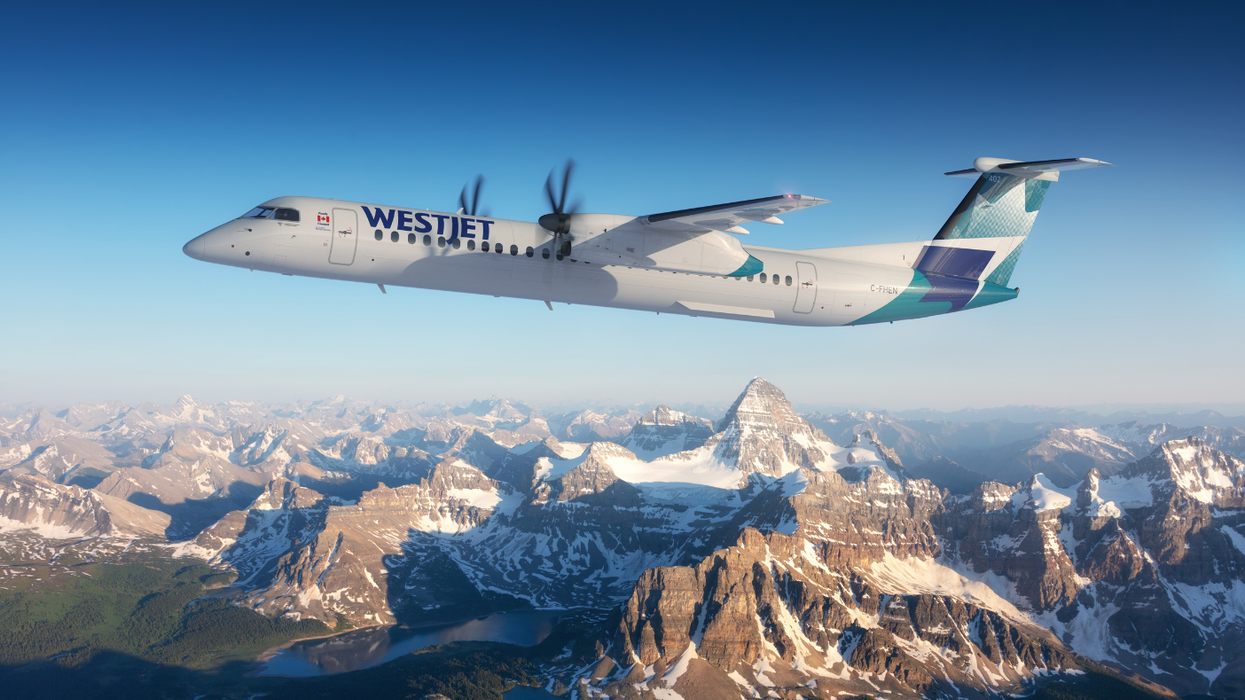 A WestJet Encore plane.