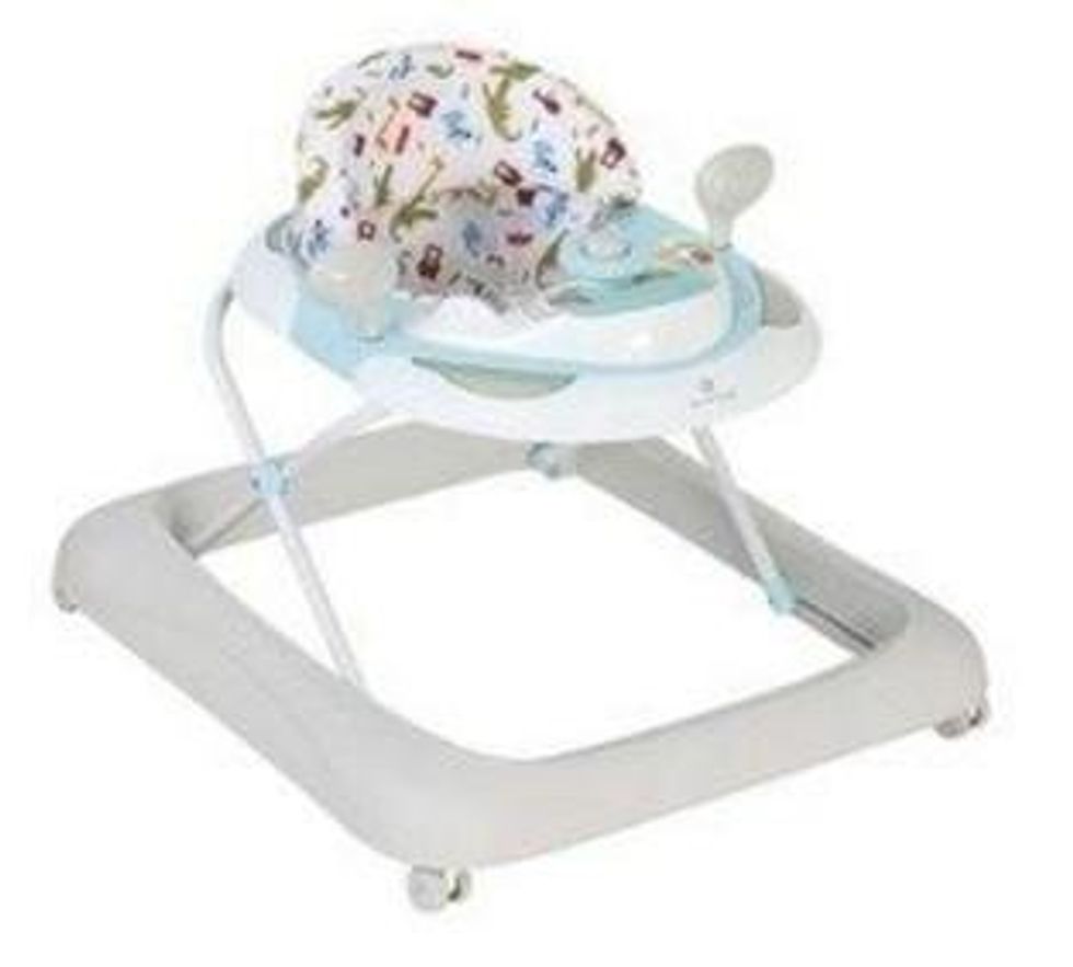 A white baby walker.