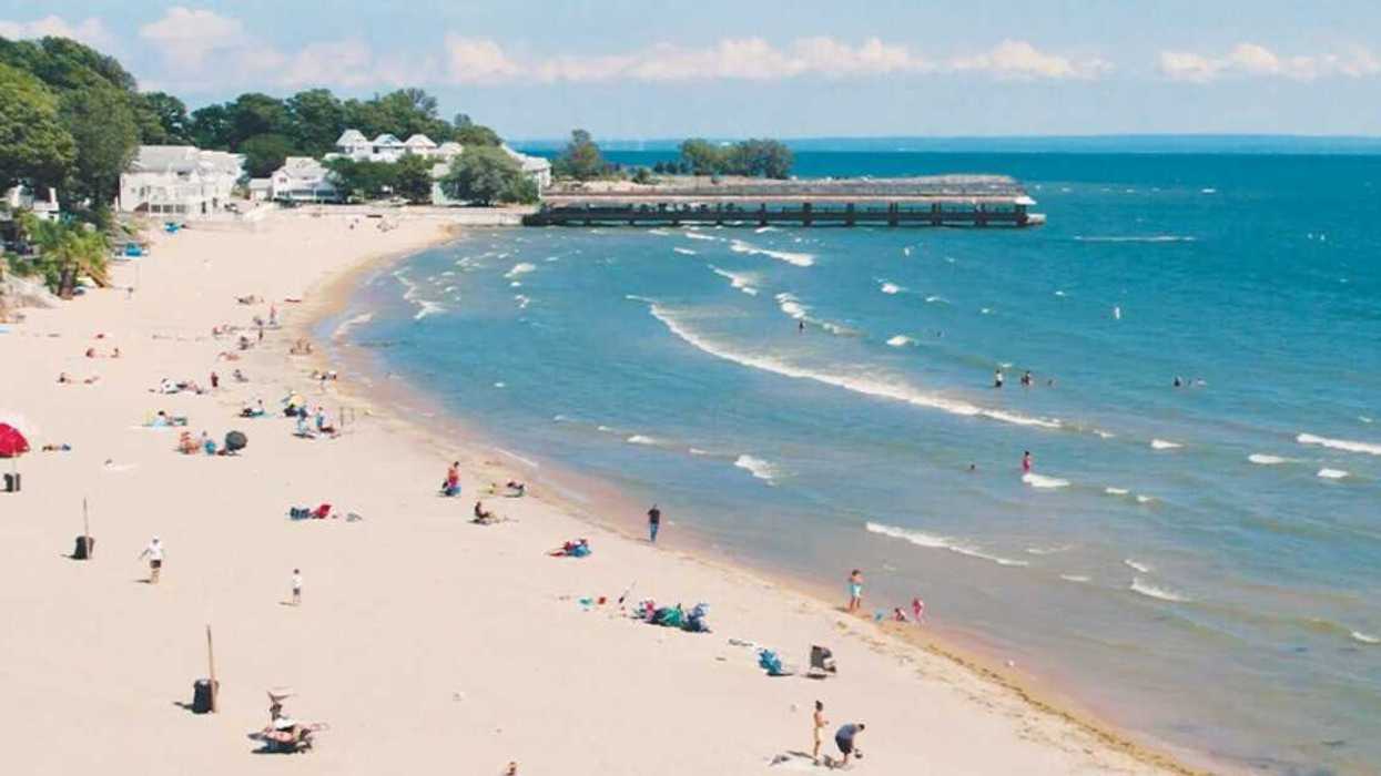 A white sand beach.