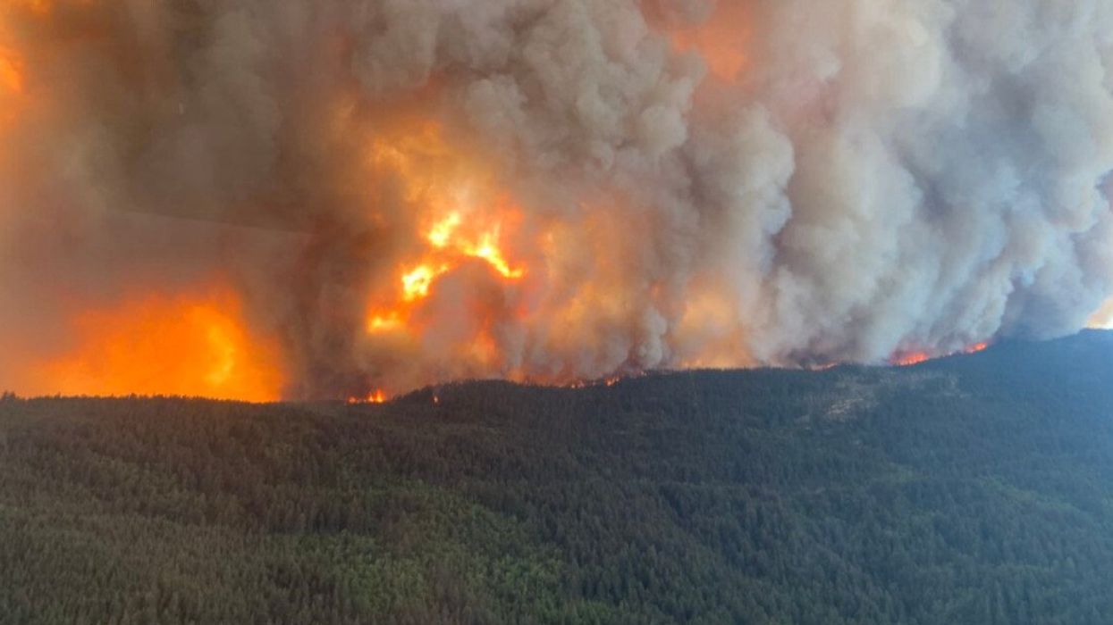 A wildfire in British Columbia