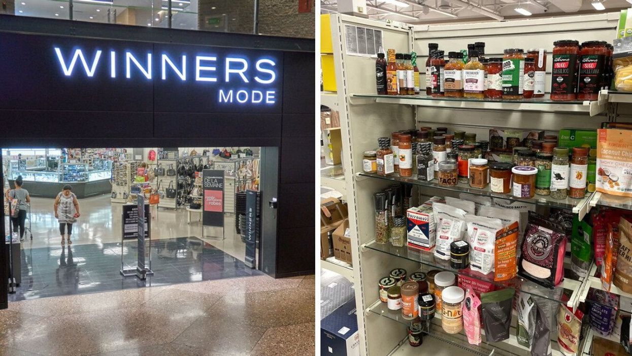 A Winners storefront. Right: The Winners spice section.