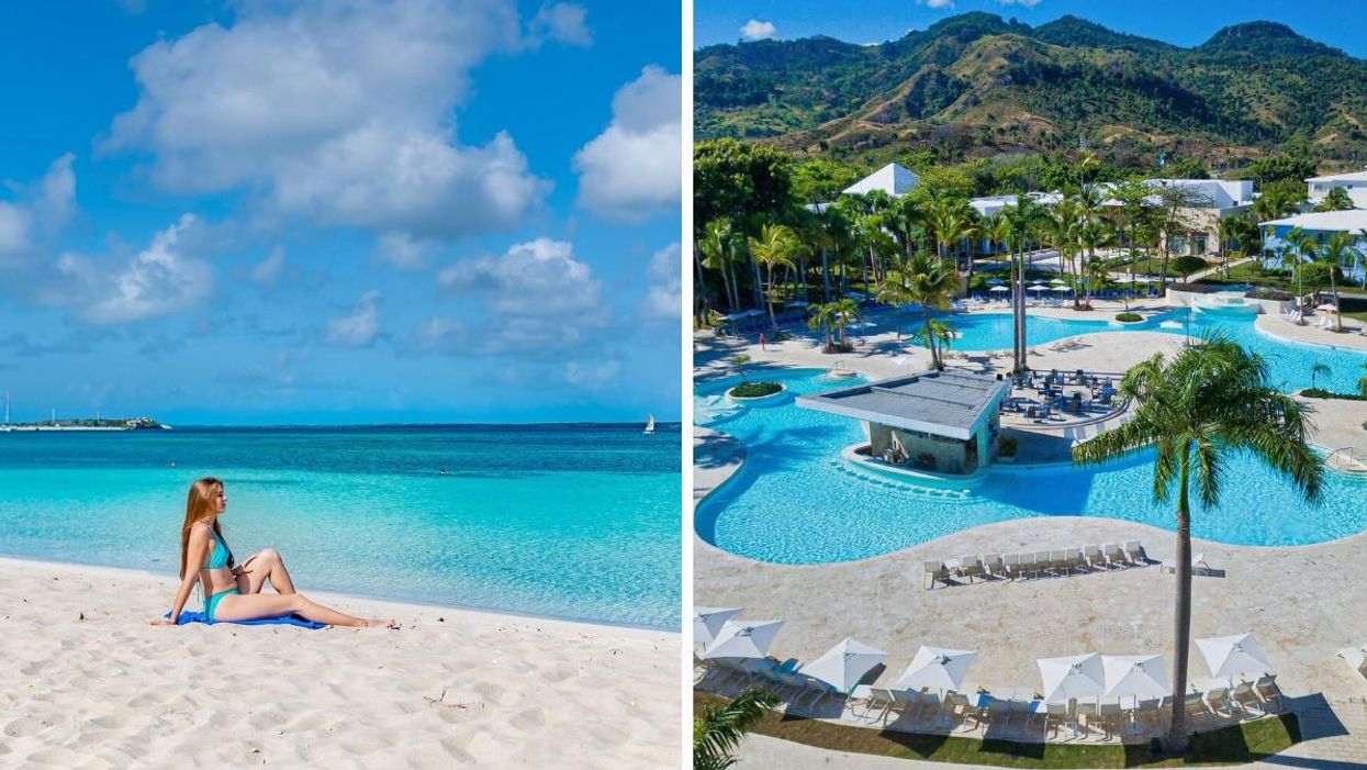 A woman lies on the beach at the Grand Sirenis Cayo Santa Maria. Right: The Senator Puerto Plata Spa Resort.