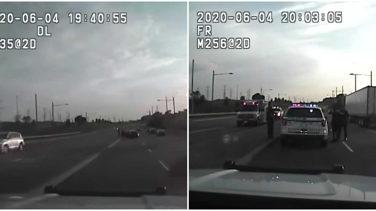 A York Regional Police Video Shows People Trapping A High Driver By Boxing In Their Car