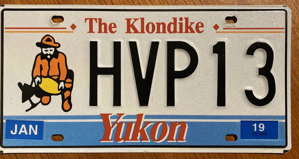 A Yukon licence plate.