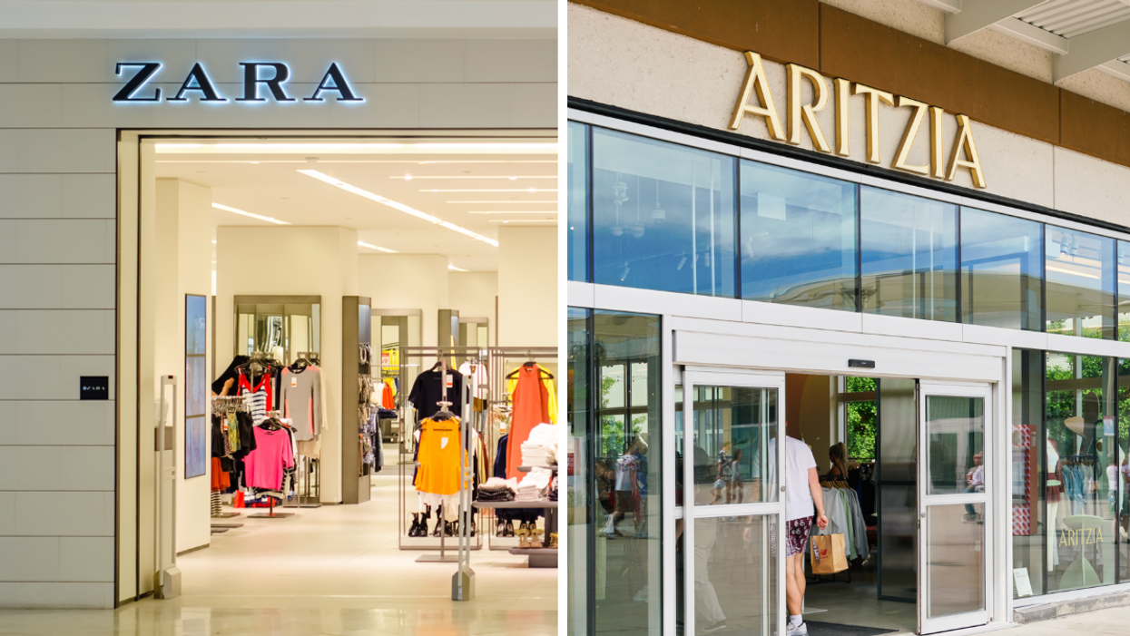 A Zara store. Right: An Aritzia store.