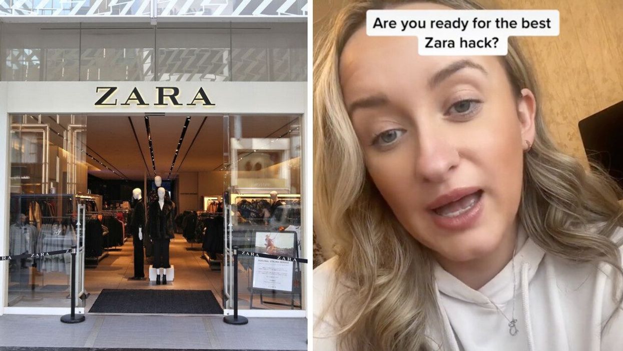 A Zara store. Right: TikToker Beth Wainwright.