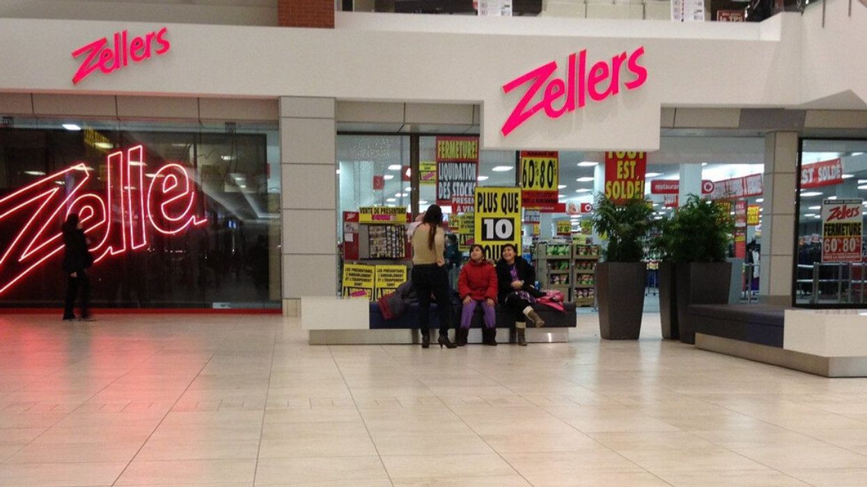 A Zellers in a shopping mall. 