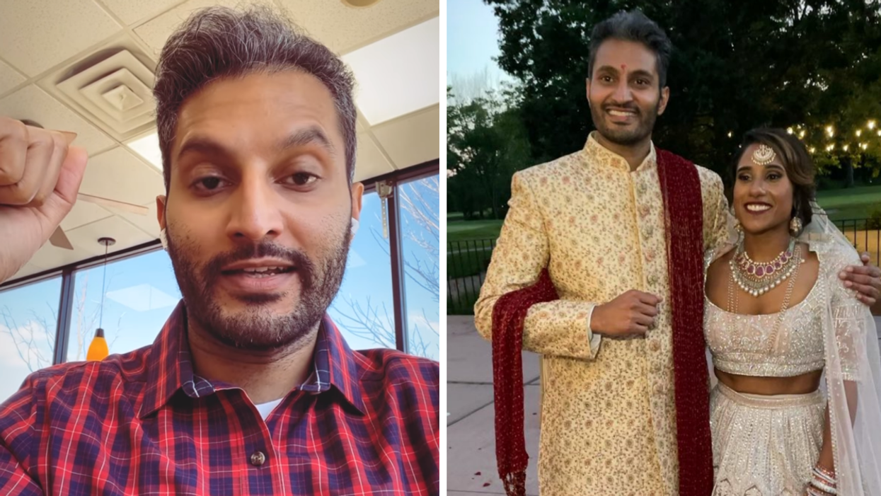 Abhishek "Shake" Chatterjee. Right: Abhishek "Shake" Chatterjee & Deepti Vempati.
