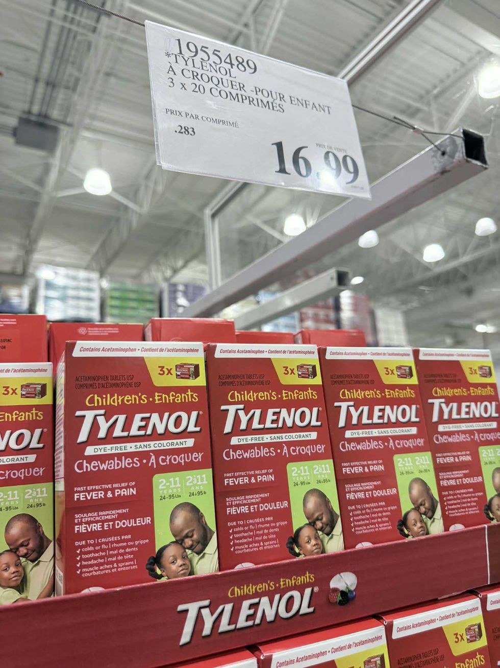 Ac\u00e9taminoph\u00e8ne de la marque Tylenol \u00e0 croquer en vente chez Costco pour 16,99 $.
