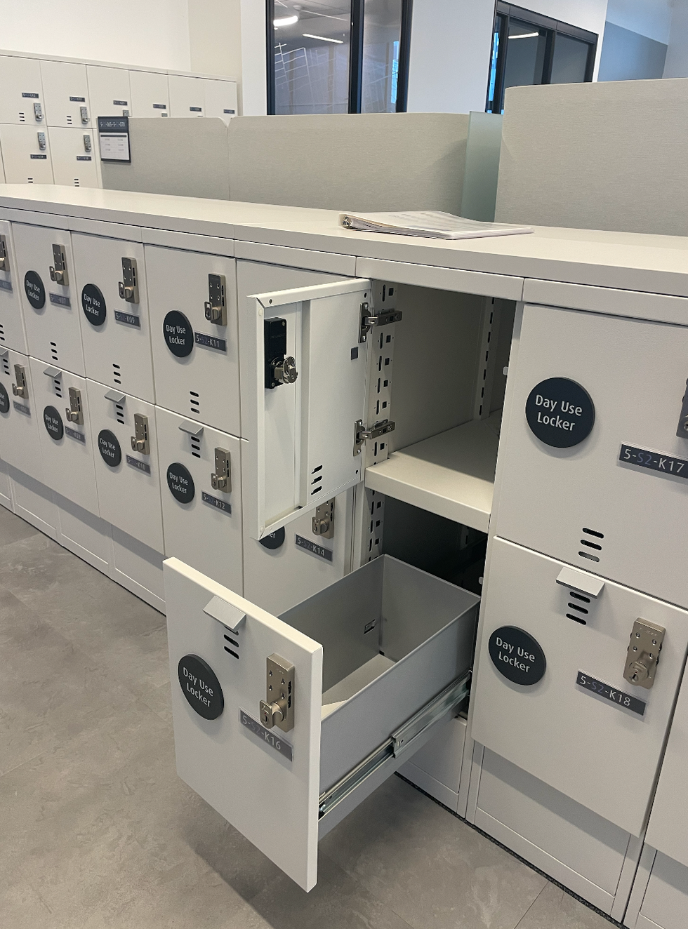 Accessible lockers at BMO Place.