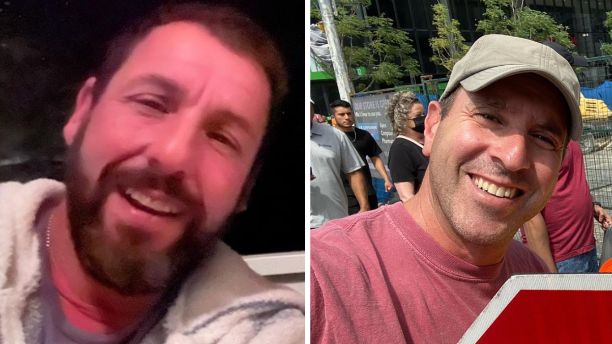 Adam Sandler. Right: Toronto city councillor, Josh Matlow.