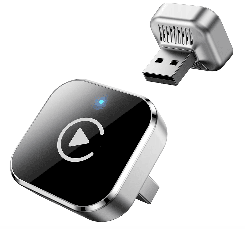 Adaptateur CarPlay sans fil vendu sur Amazon Canada.