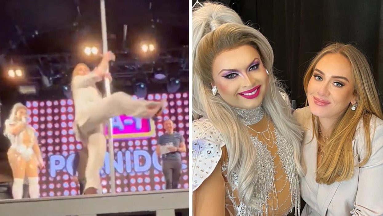 Adele Decided To Crash A Drag Show In London & She Even Showed Off Her Pole-Dancing Skills