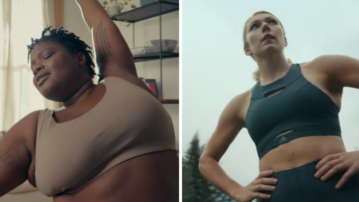 Adidas' New Sports Bra Ad Is A Photo Wall Of Bare Breasts & It's Got The Internet Worked Up