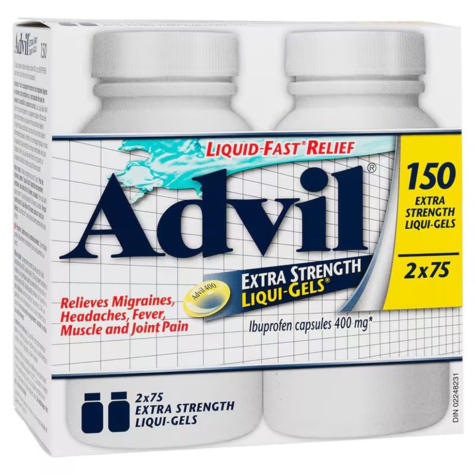 Advil ibuprofen extra-strength Liqui-gels, 400 mg, 2x75 capsules.