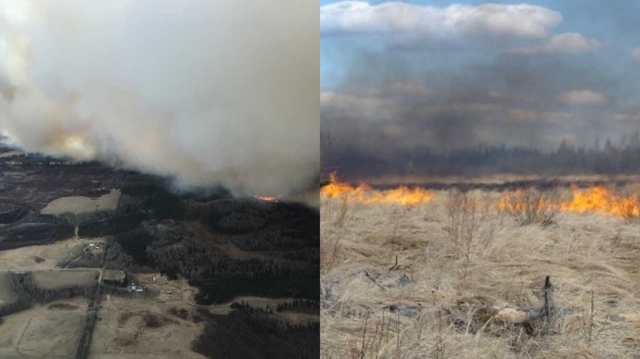Aerial shot of wildfires in Tomahawk, and a close-up look at the fires