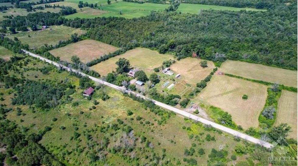 Aerial view of 76 Crystal Road, Jasper, ON.