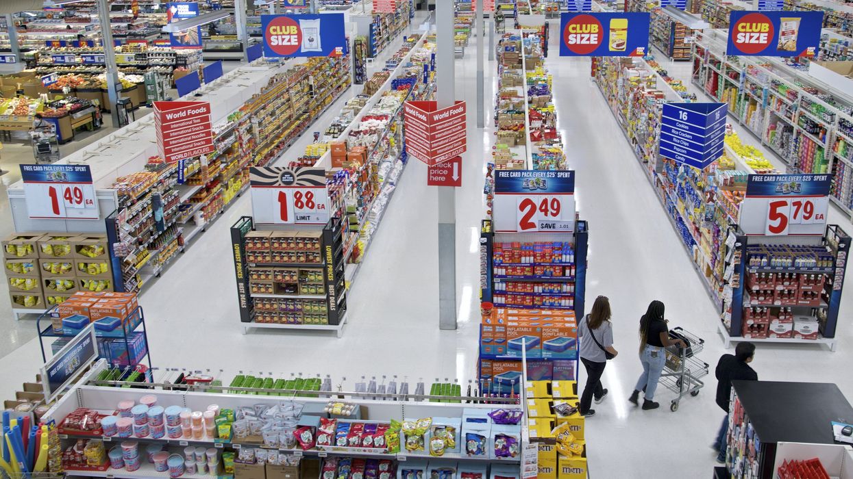 Aerial view of Canadian supermarket.