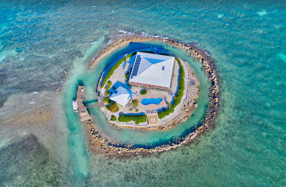 Aerial view of East Sister Rock Island.