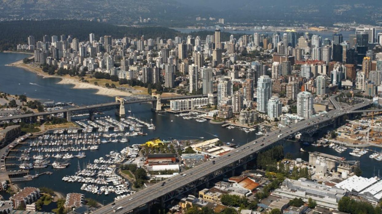 Aerial view of the city of Vancouver.