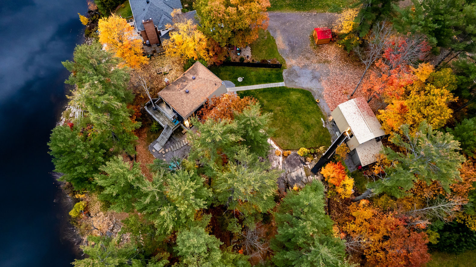 Aerial view of the home.