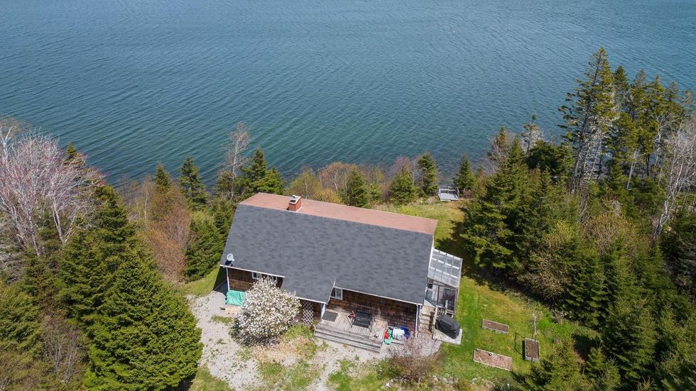 Aerial view of the house for sale in Nova Scotia.