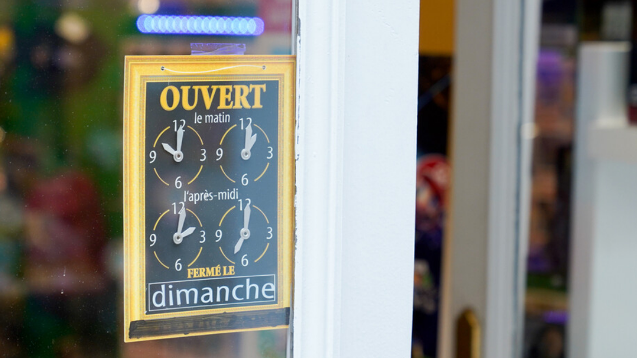 Affiche horaire magasin.