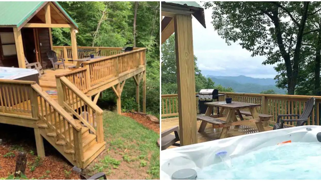 Affordable Airbnb In North Carolina Has Scenic Mountain Views From This Cabin Hot Tub