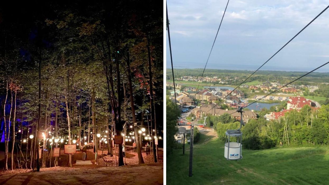 AGORA: Path of Light. Right: Open-Air Gondola at Blue Mountain.