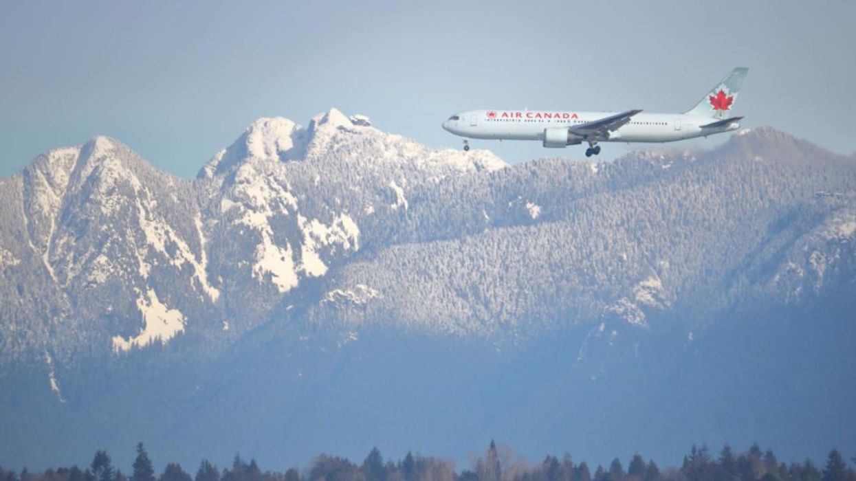 Air Canada fight taking off from the Vancouver Airport.