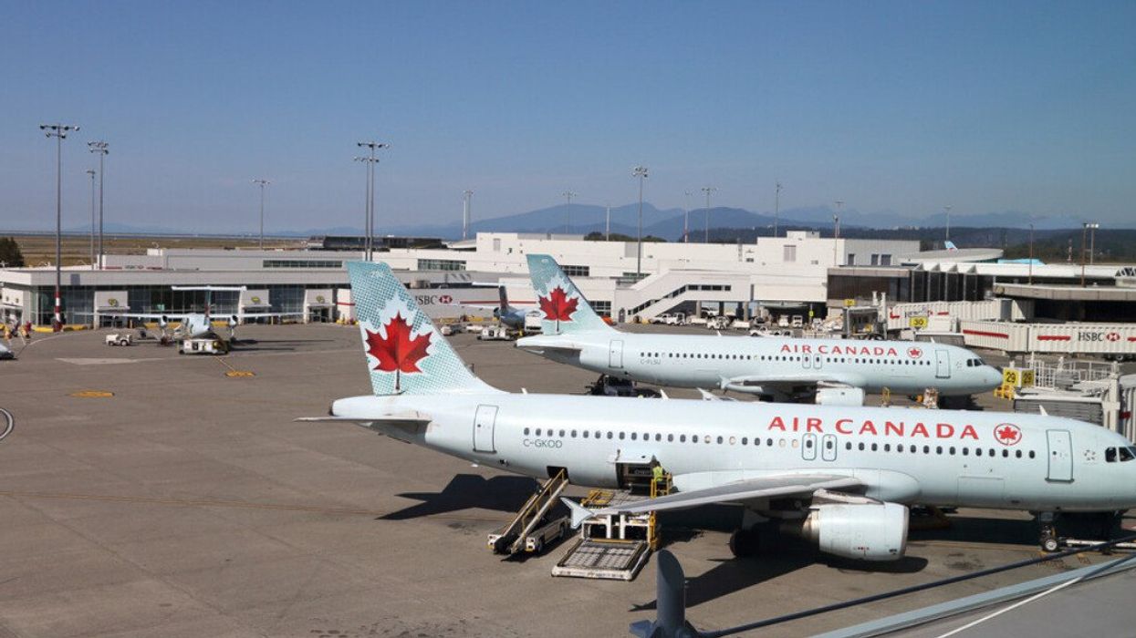 Air Canda planes on a tarmack.