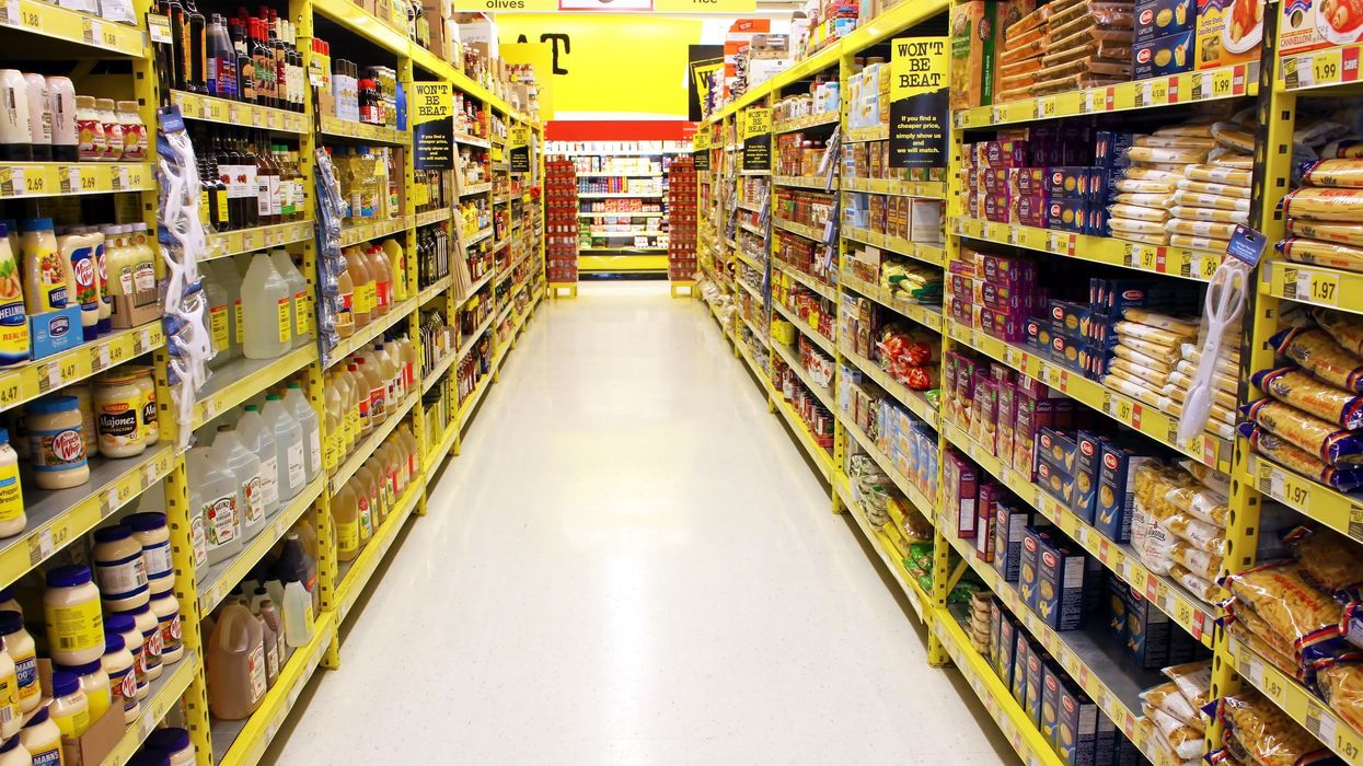 aisle at a no frills grocery store in canada
