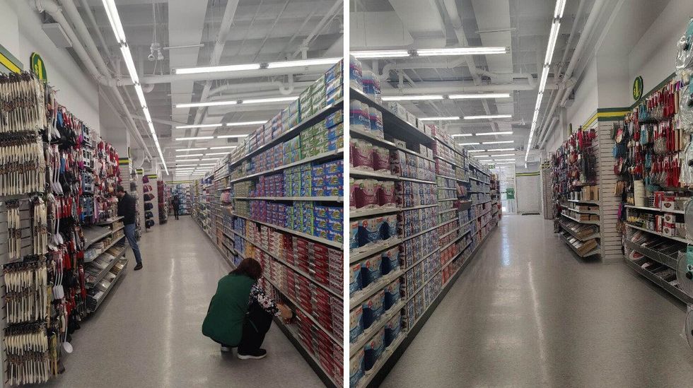 Aisles in Dollarama.