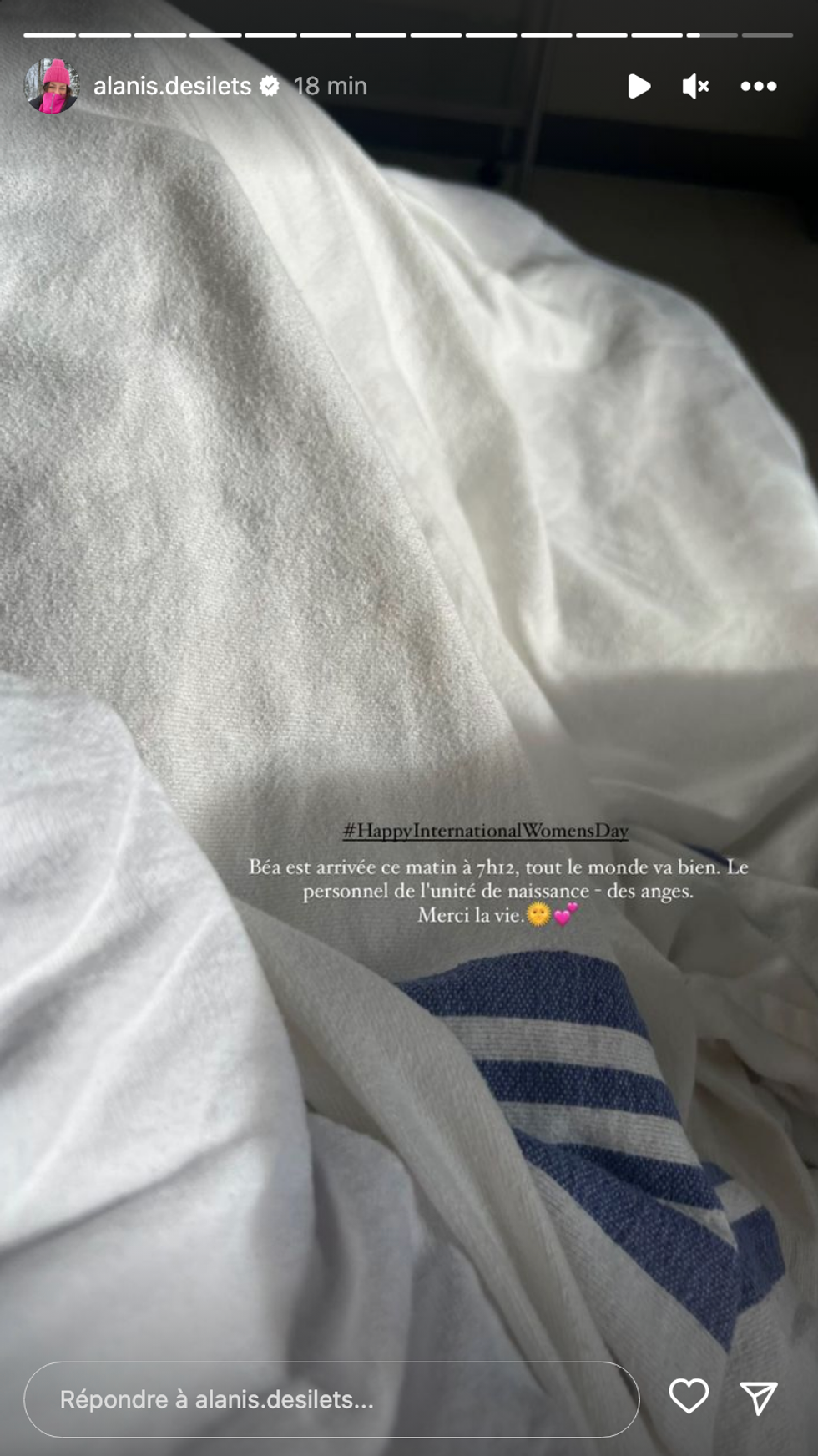 Alanis Desilets a accouch\u00e9.