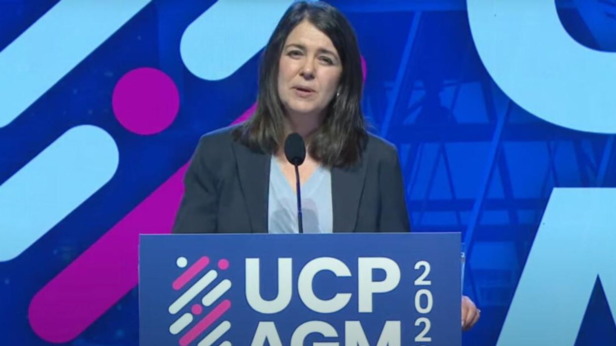 Alberta Premier Danielle Smith at the annual UCP general meeting.