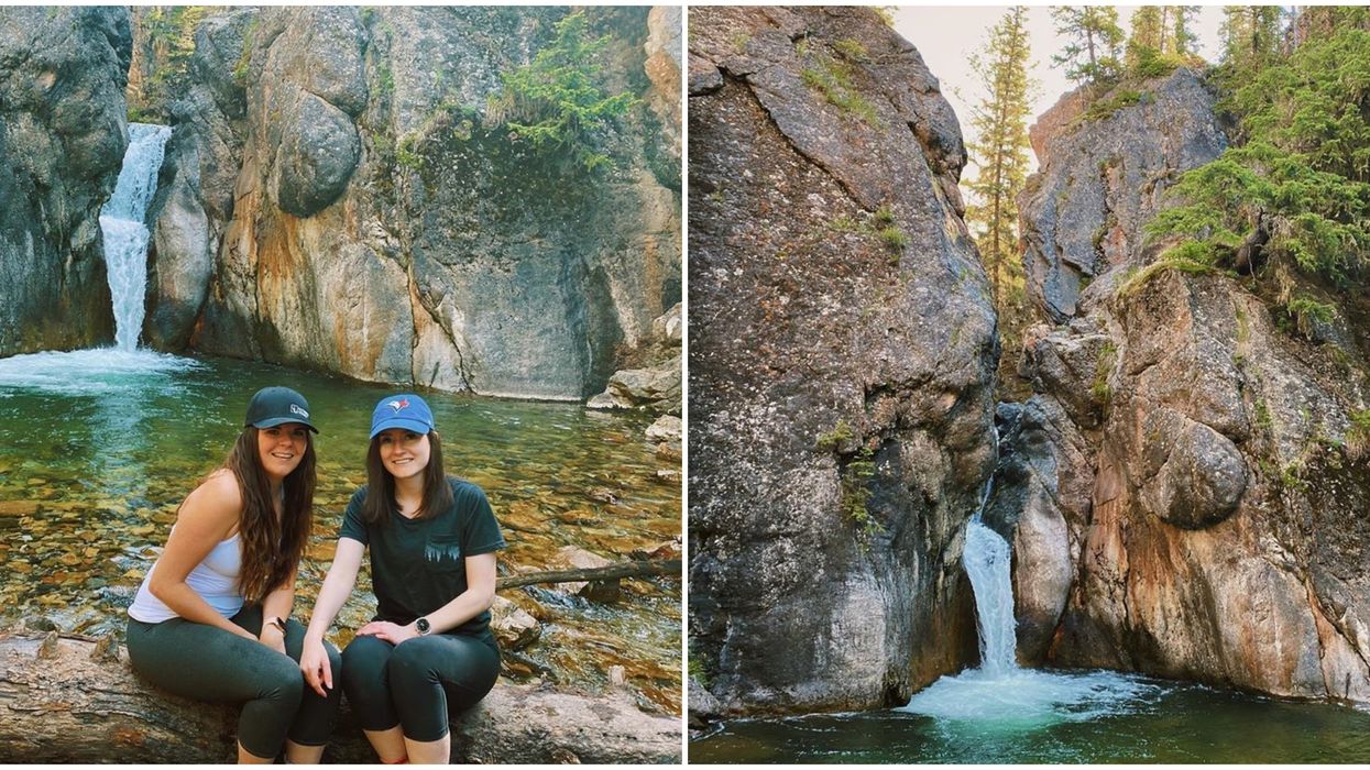 Albertan Waterfall Hike Is Super Easy & Leads To Crystal Clear Water