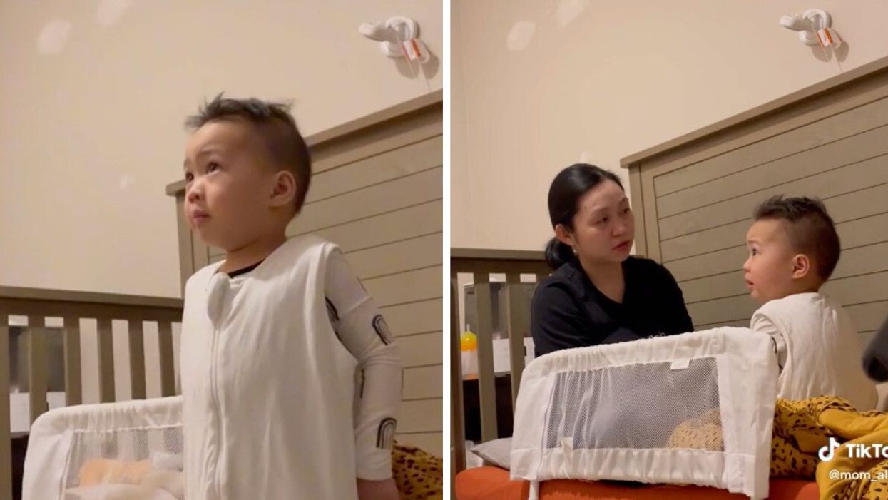 Aldie talking to his mom about his emotions on TikTok.