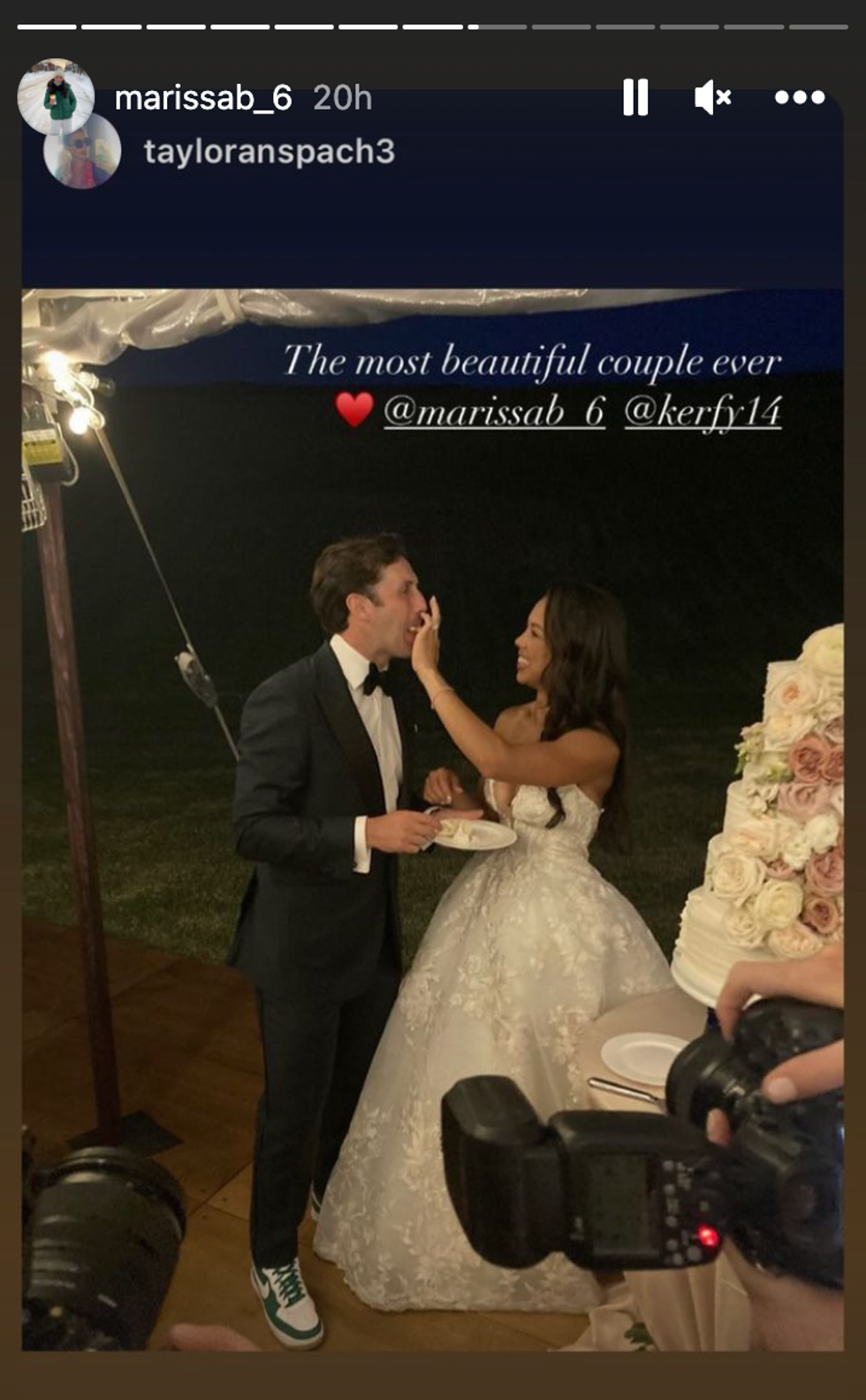 Alex Kerfoots and Marissa Balleza on their wedding day.