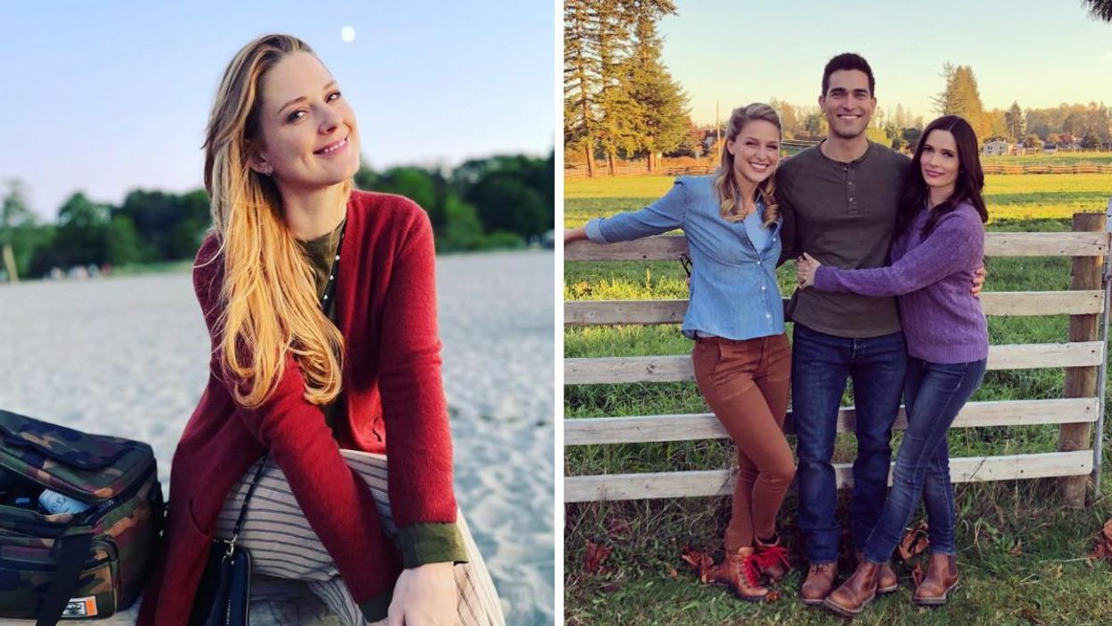 Alexandra Breckenridge. Right: Tyler Hoechlin.