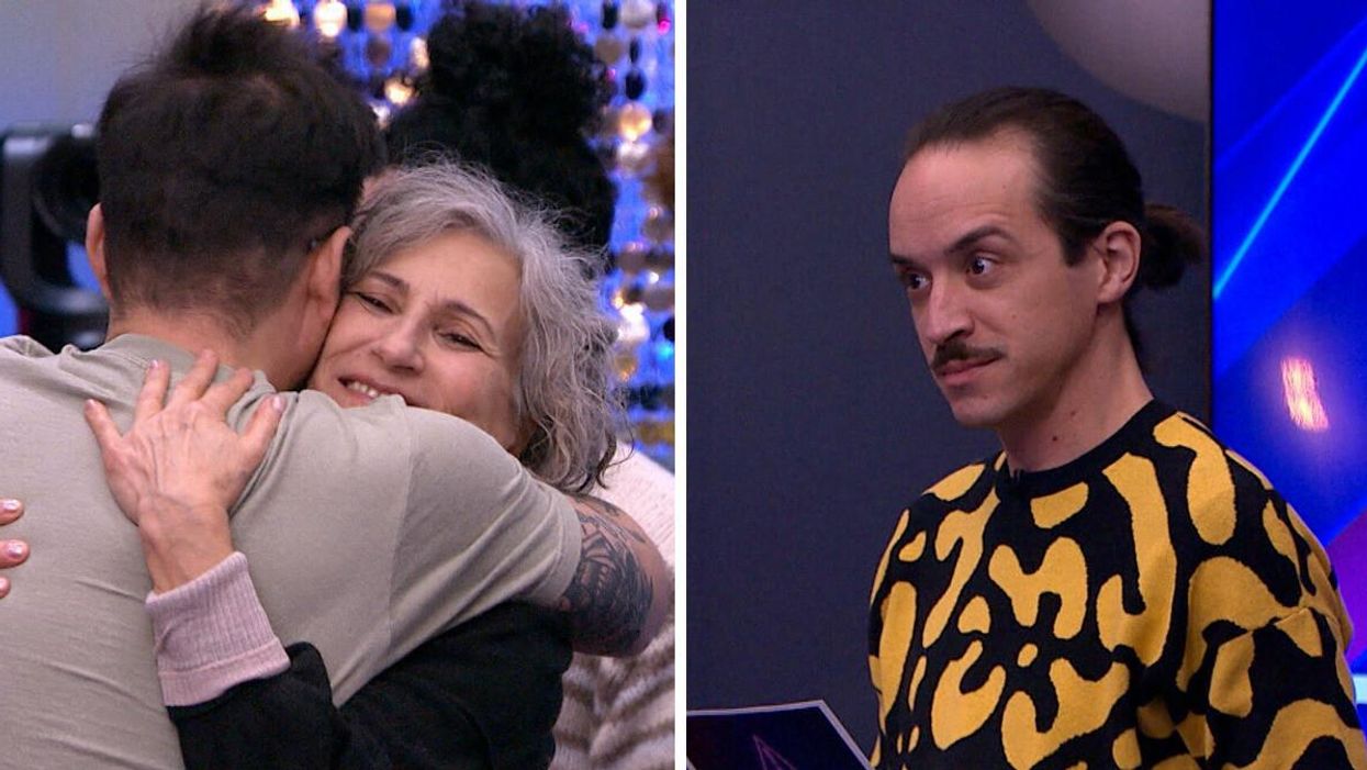 Alexandre Despatie et Natalie Choquette à Big Brother. Droite : LeLouis Courchesne de Big Brother Célébrités.