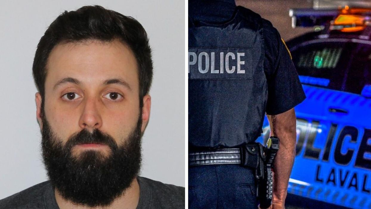 Alexis Plourde-Dinelle. Droite : Service de police de Laval.