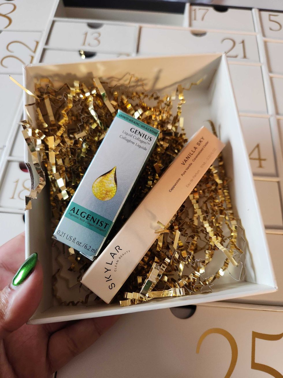 Algenist Mini Genius Liquid Collagen and Skylar Vanilla Sky.