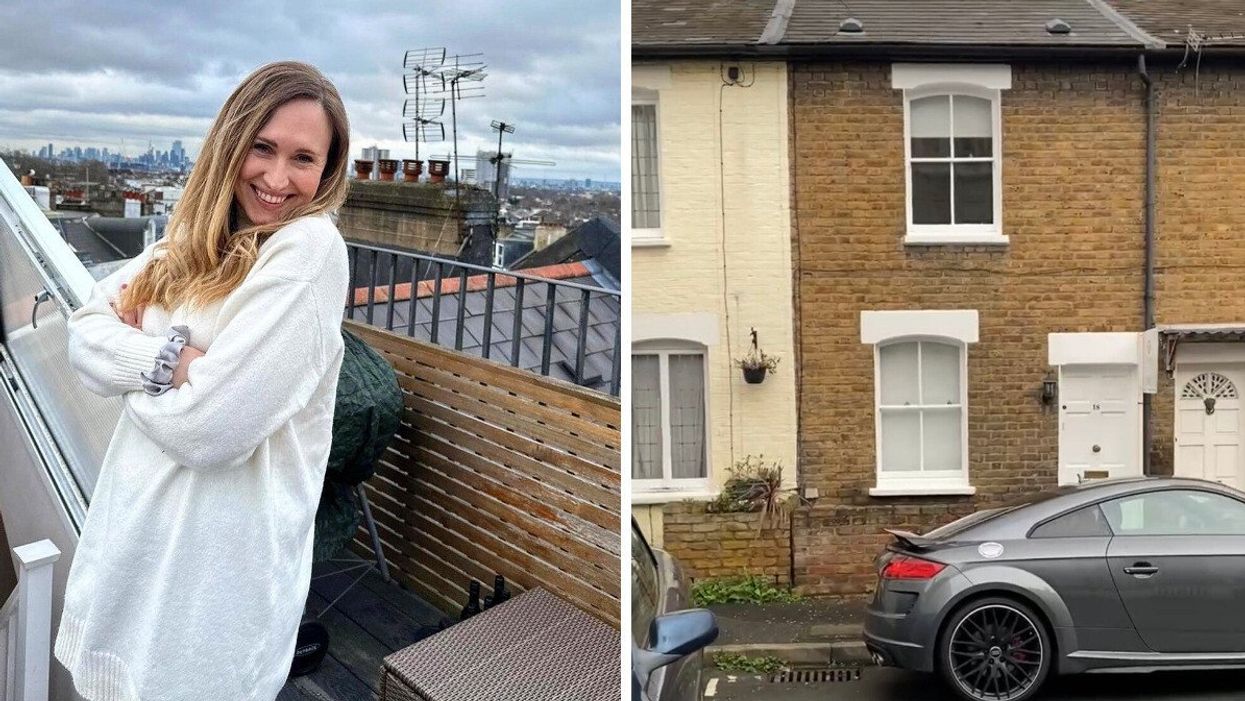 Ali Millington in London. Right: A flat in Richmond, London.