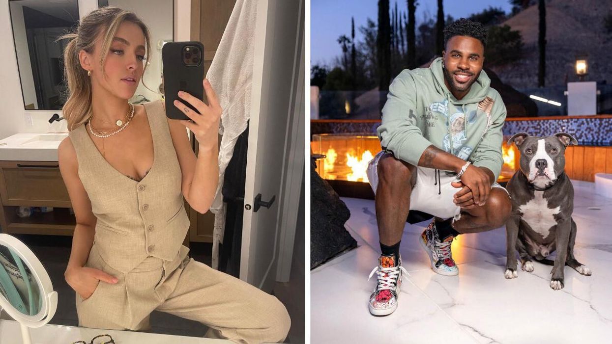 Alicia Moffet. Droite : Jason Derulo.