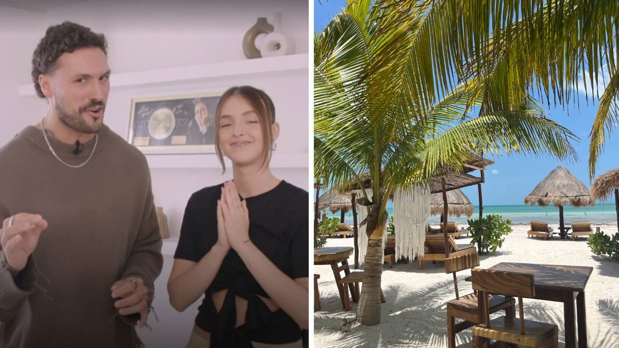 Alicia Moffet et Frédérick Robichaud, animateurs d'OD. Droite : Une photo au Mexique.