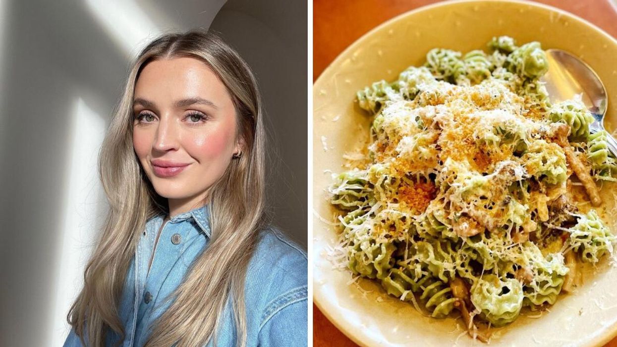 Allana Davison. Right: Pasta.