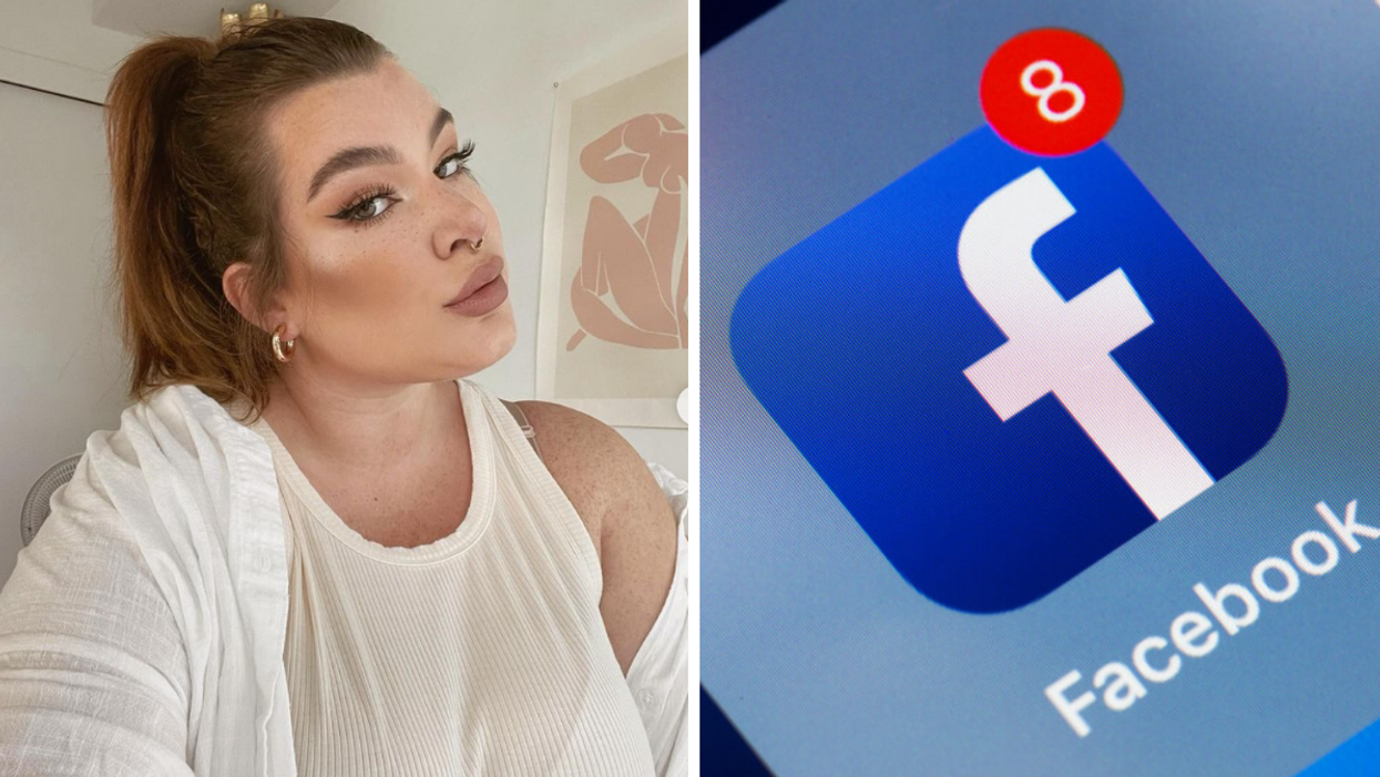 Allie, a Toronto-based influencer. Right: Facebook App on phone.