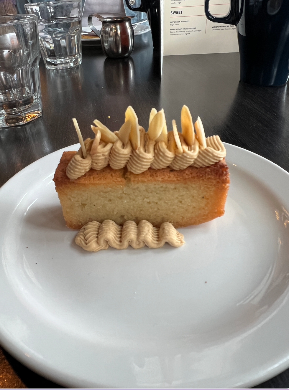 Almond financier cake.