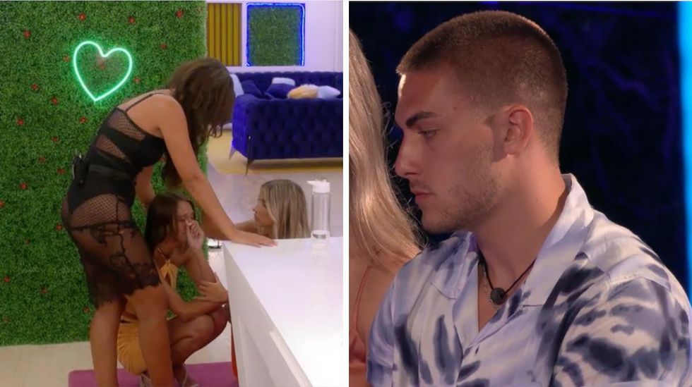 Amanda et Bianca en train de consoler Audrey. William de L'\u00eele de l'amour.